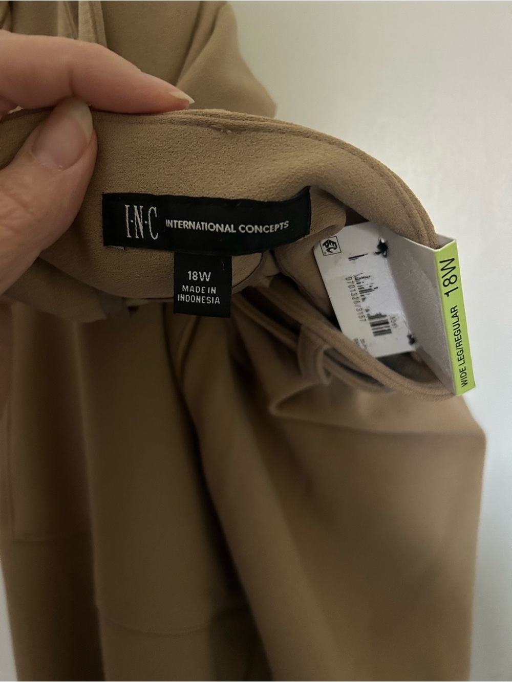 INC International Concepts Wide Leg Belted Pants in Camel - Picture 3 of 6